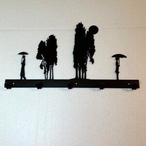 Small metal wall art Tie key scarf towel umbrella leash rack holder 5 hooks